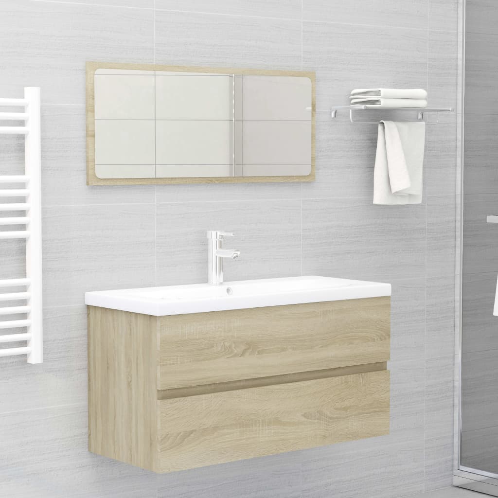 vidaXL Dulap de chiuvetă, stejar sonoma, 90x38,5x45 cm, PAL vidaXL Dulap de chiuvetă, stejar sonoma, 90x38,5x45 cm, PAL