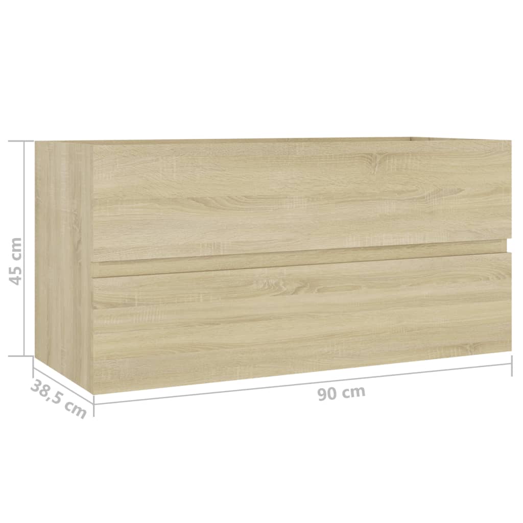 vidaXL Dulap de chiuvetă, stejar sonoma, 90x38,5x45 cm, PAL vidaXL Dulap de chiuvetă, stejar sonoma, 90x38,5x45 cm, PAL