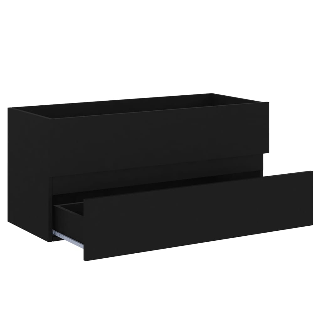 vidaXL Dulap chiuvetă, negru, 100x38,5x45 cm, lemn prelucrat vidaXL Dulap chiuvetă, negru, 100x38,5x45 cm, lemn prelucrat