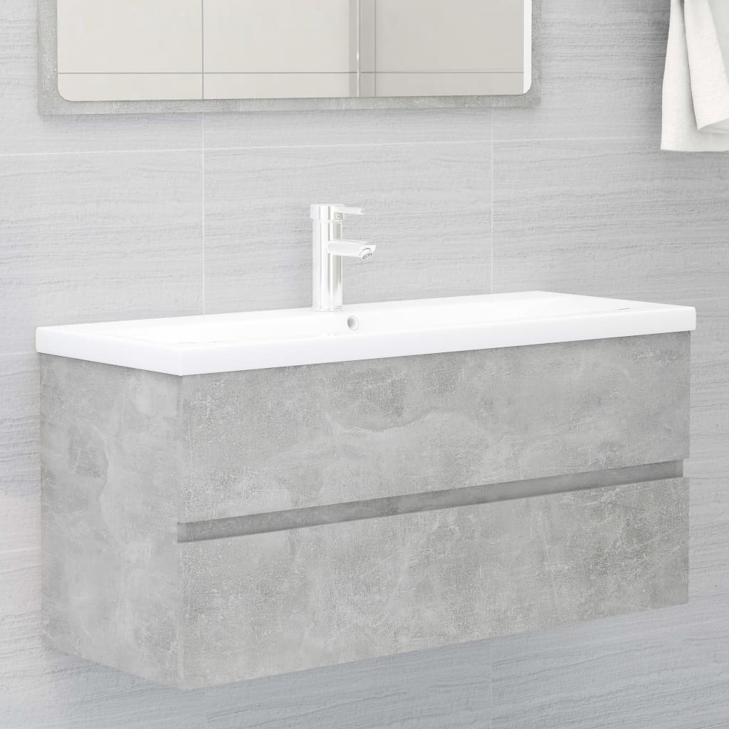 vidaXL Dulap de chiuvetă, gri beton, 100x38,5x45 cm, PAL vidaXL Dulap de chiuvetă, gri beton, 100x38,5x45 cm, PAL