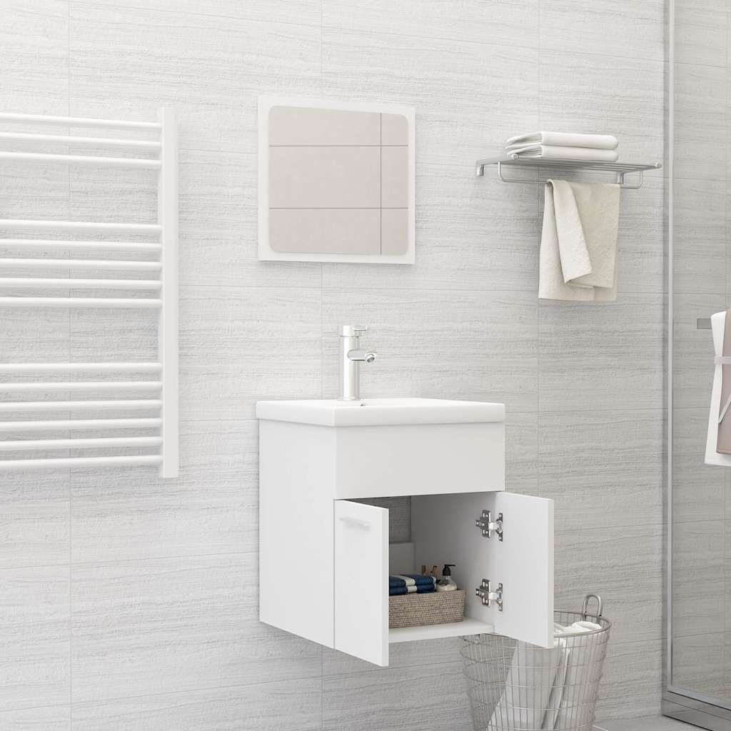 vidaXL Set mobilier de baie, 2 piese, alb, PAL vidaXL Set mobilier de baie, 2 piese, alb, PAL