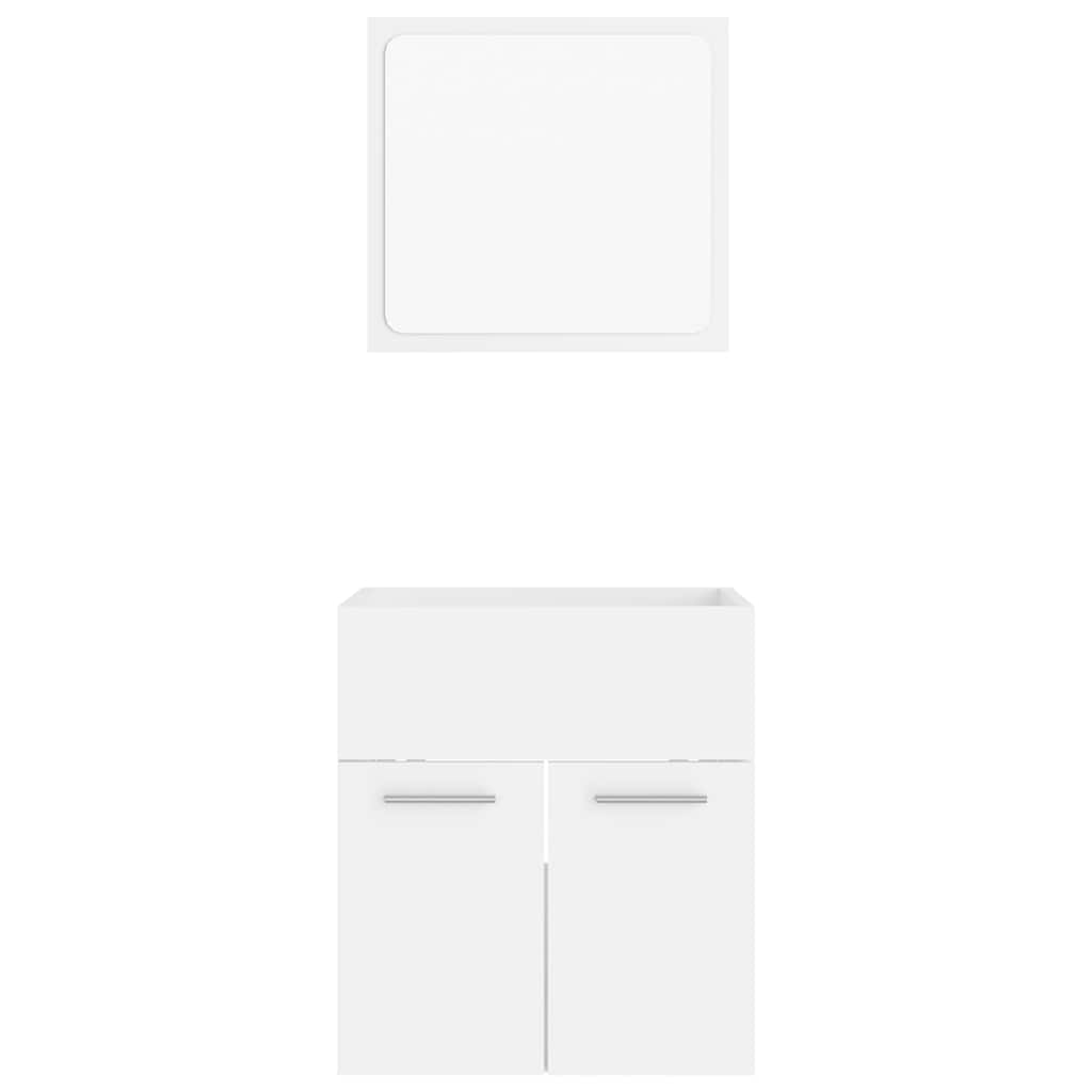vidaXL Set mobilier de baie, 2 piese, alb, PAL vidaXL Set mobilier de baie, 2 piese, alb, PAL