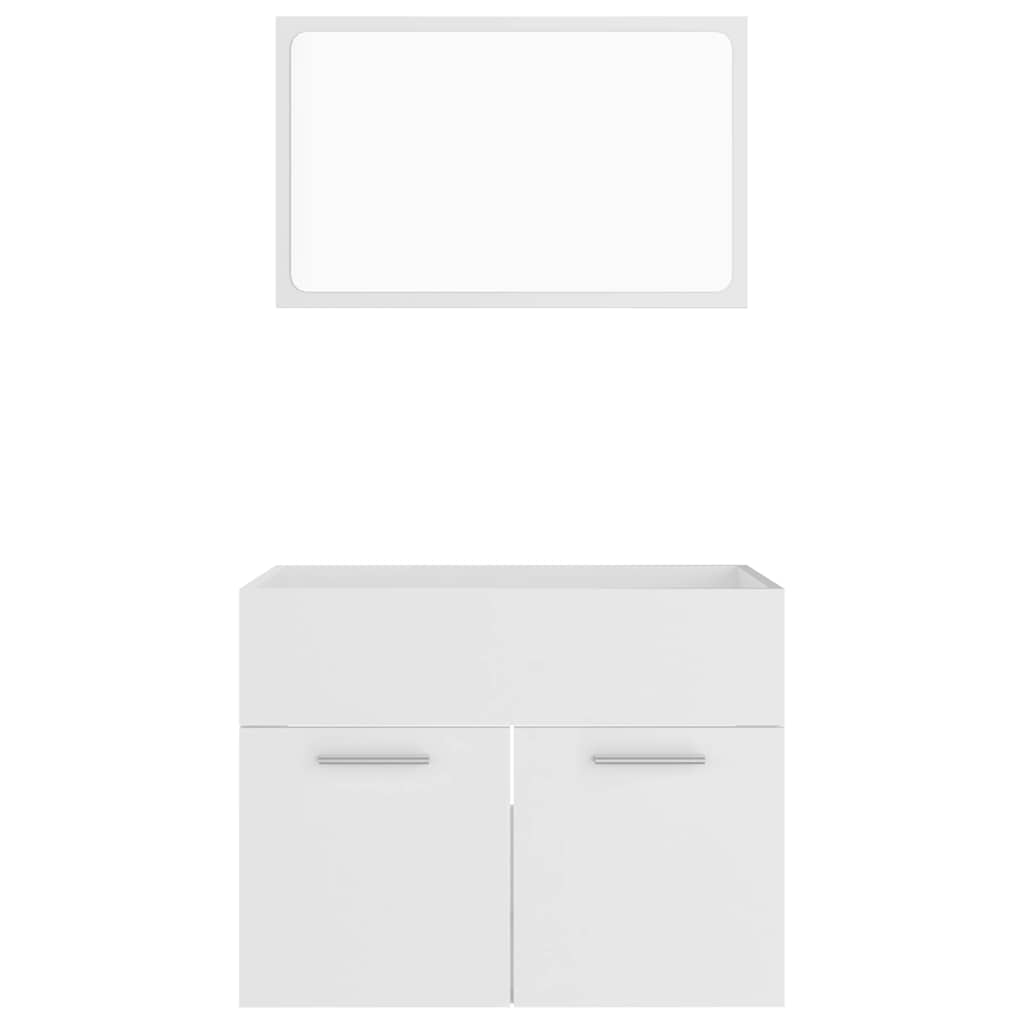 vidaXL Set mobilier de baie, 2 piese, alb, PAL vidaXL Set mobilier de baie, 2 piese, alb, PAL