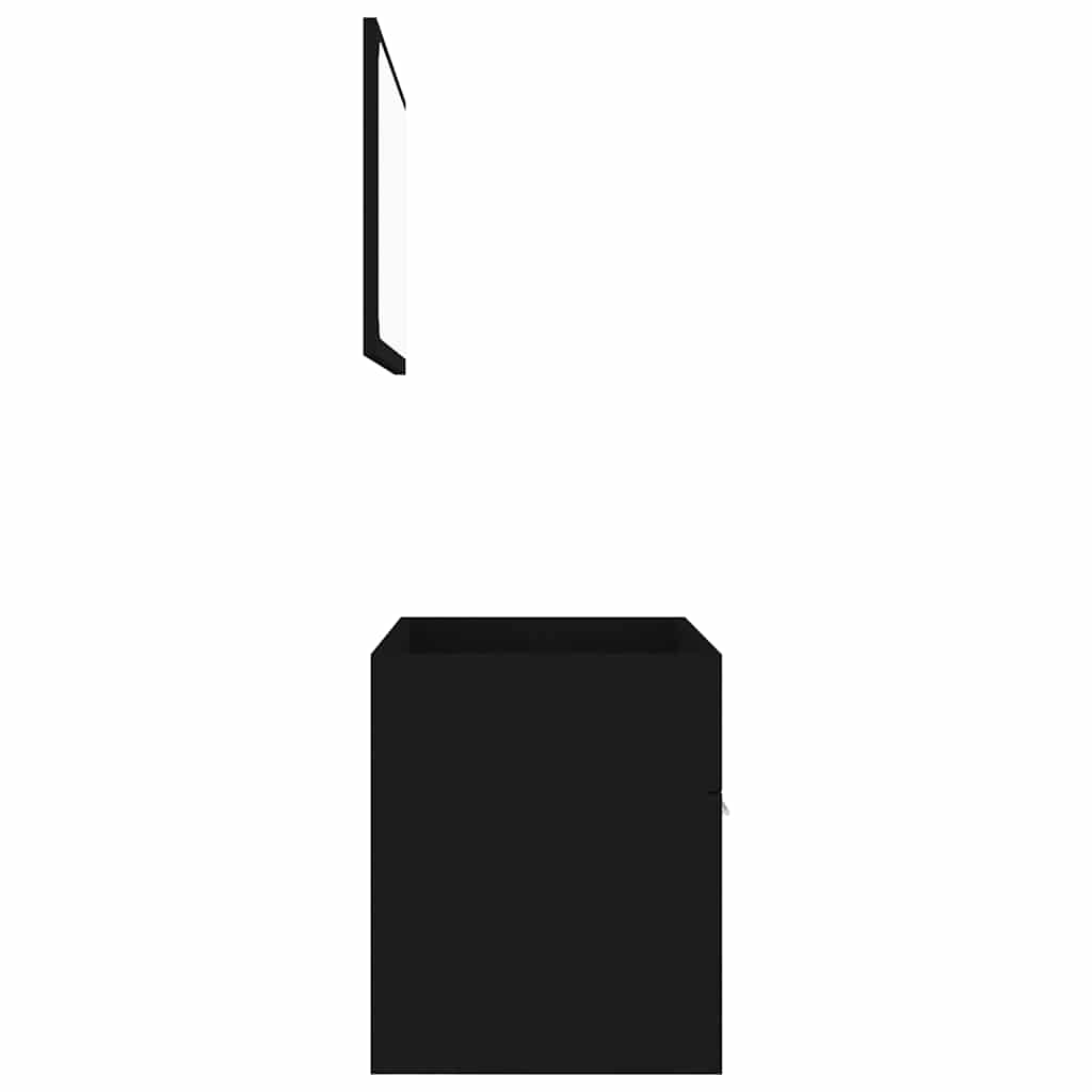 vidaXL Set mobilier de baie, 2 piese, negru, PAL vidaXL Set mobilier de baie, 2 piese, negru, PAL