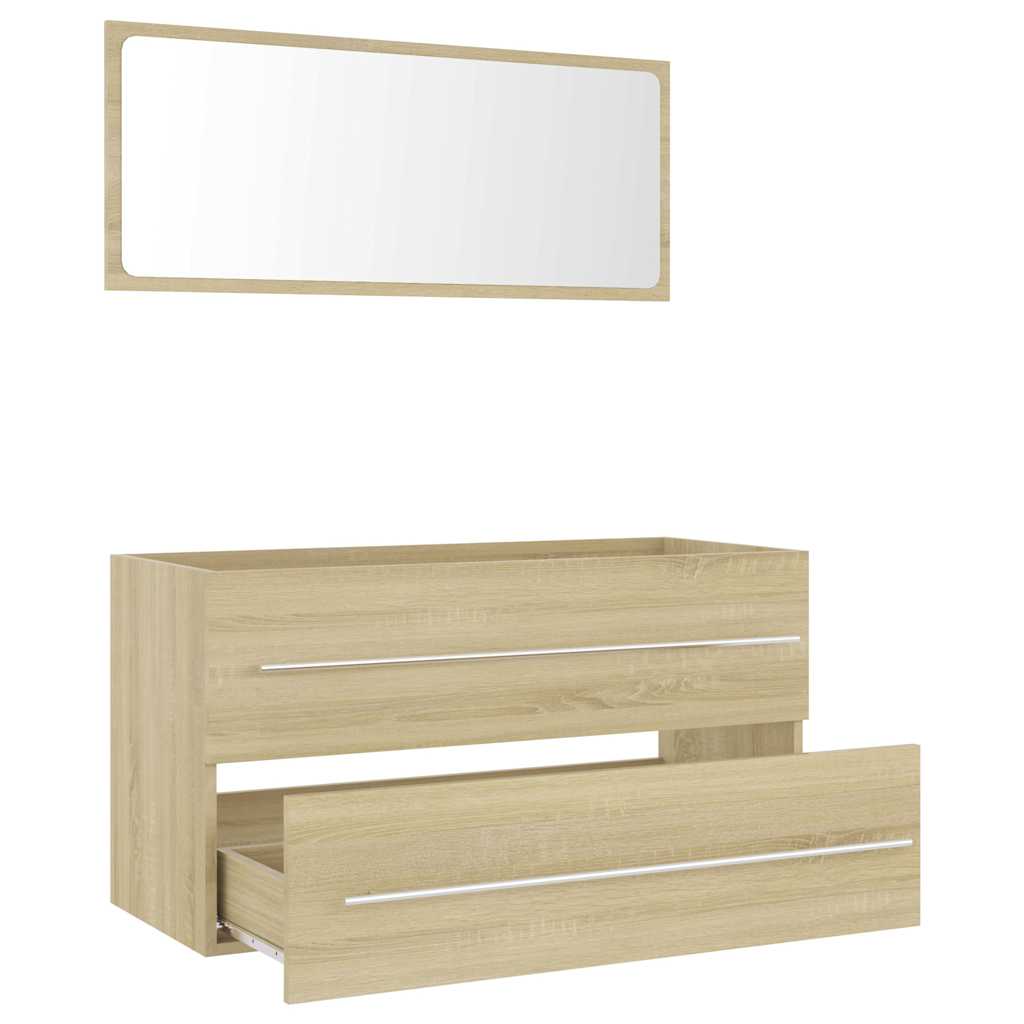 vidaXL Set mobilier baie, 2 piese, stejar Sonoma, PAL vidaXL Set mobilier baie, 2 piese, stejar Sonoma, PAL