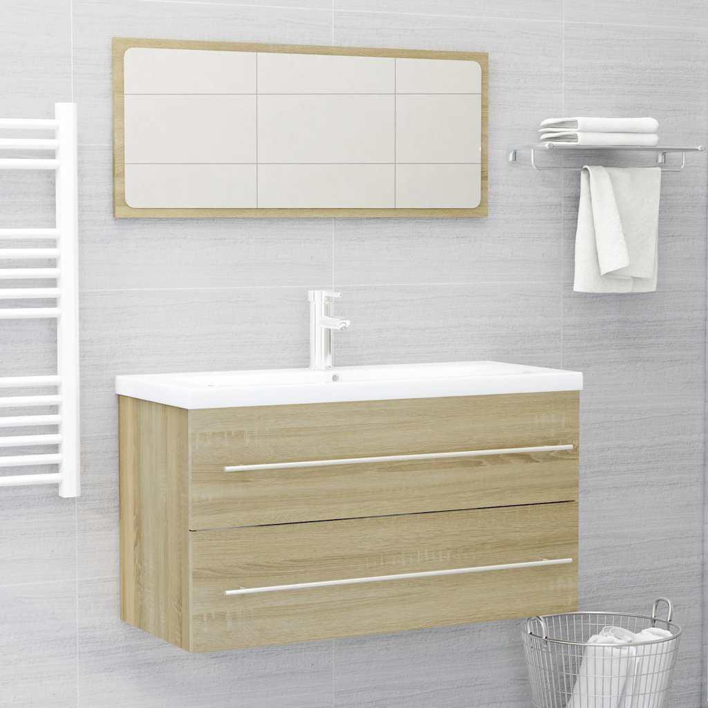 vidaXL Set mobilier baie, 2 piese, stejar Sonoma, PAL vidaXL Set mobilier baie, 2 piese, stejar Sonoma, PAL