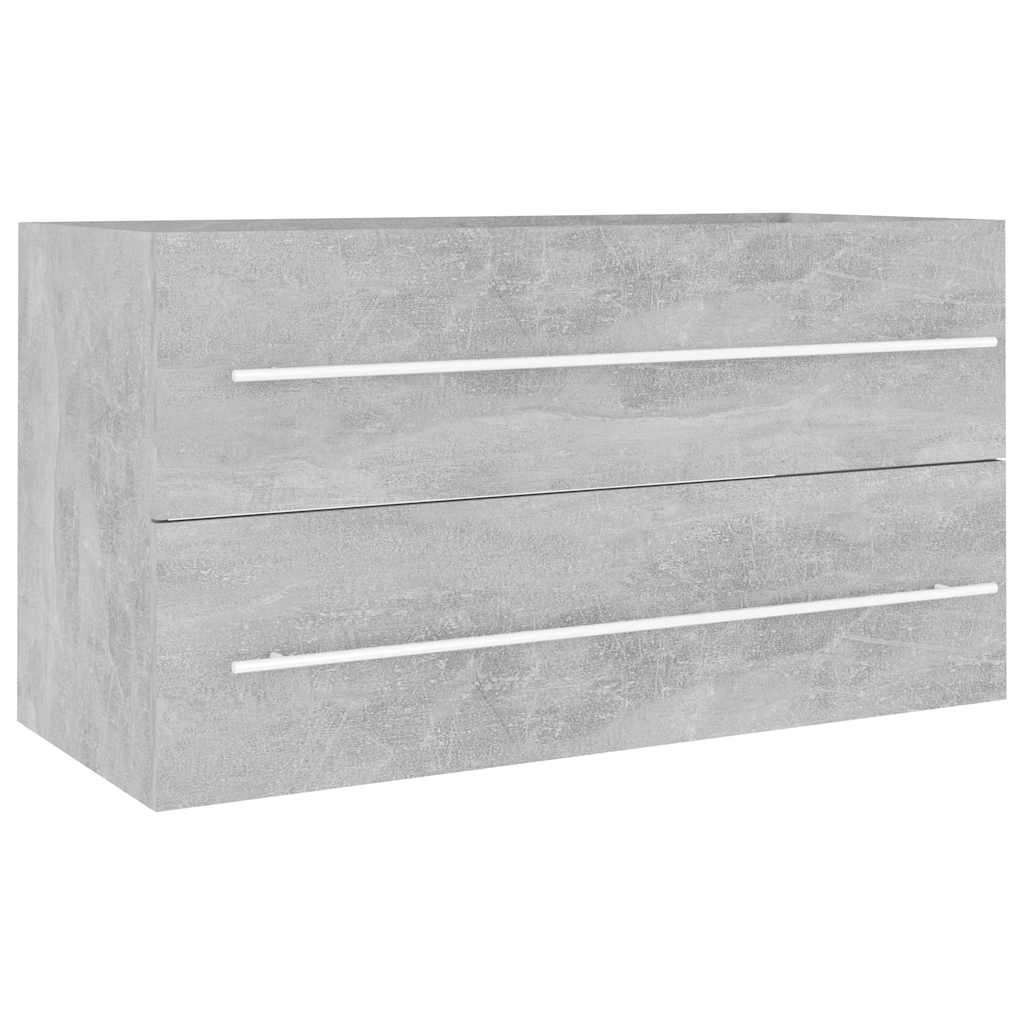 vidaXL Set mobilier de baie, 2 piese, gri beton, PAL vidaXL Set mobilier de baie, 2 piese, gri beton, PAL