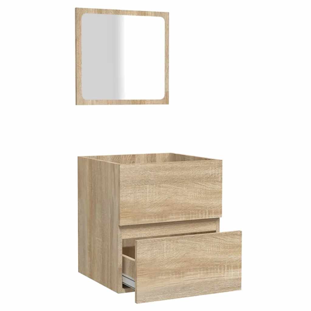 vidaXL Dulap de baie cu oglindă, stejar sonoma, lemn prelucrat vidaXL Dulap de baie cu oglindă, stejar sonoma, lemn prelucrat