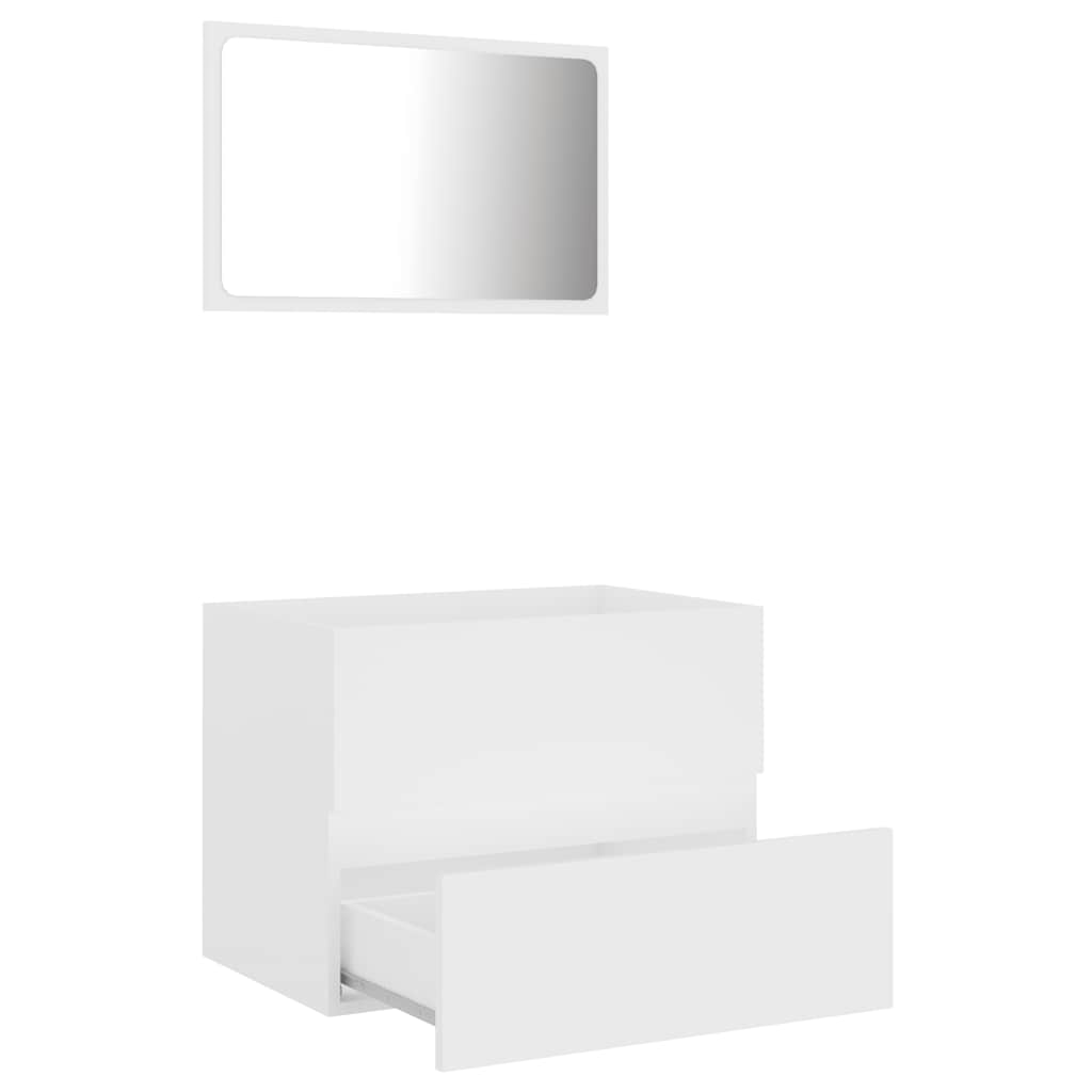 vidaXL Set mobilier de baie, 2 piese, alb, PAL vidaXL Set mobilier de baie, 2 piese, alb, PAL