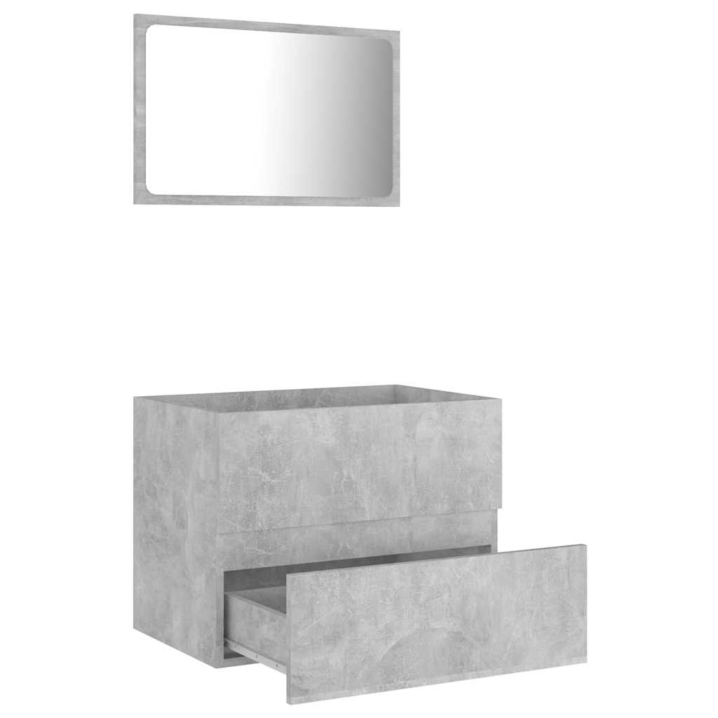vidaXL Set mobilier de baie, 2 piese, gri beton, PAL vidaXL Set mobilier de baie, 2 piese, gri beton, PAL