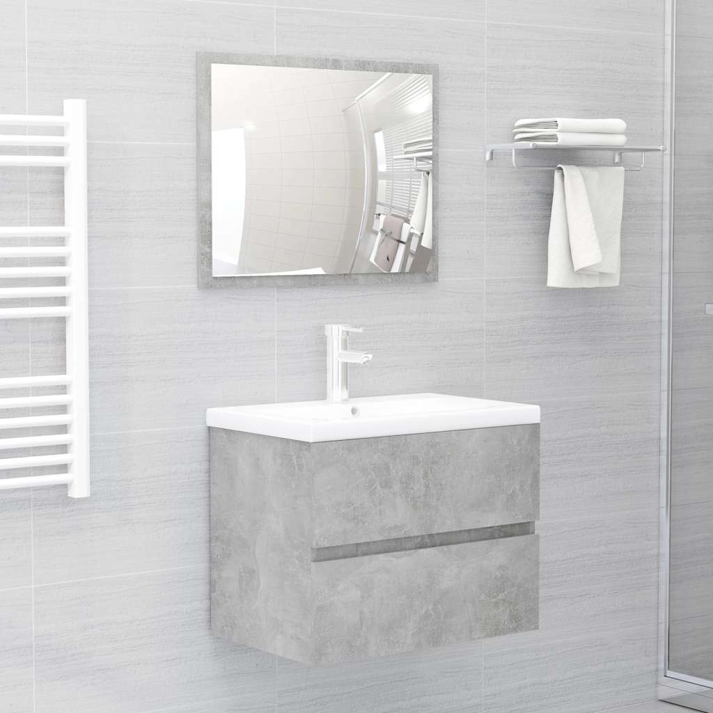 vidaXL Set mobilier de baie, 2 piese, gri beton, PAL vidaXL Set mobilier de baie, 2 piese, gri beton, PAL