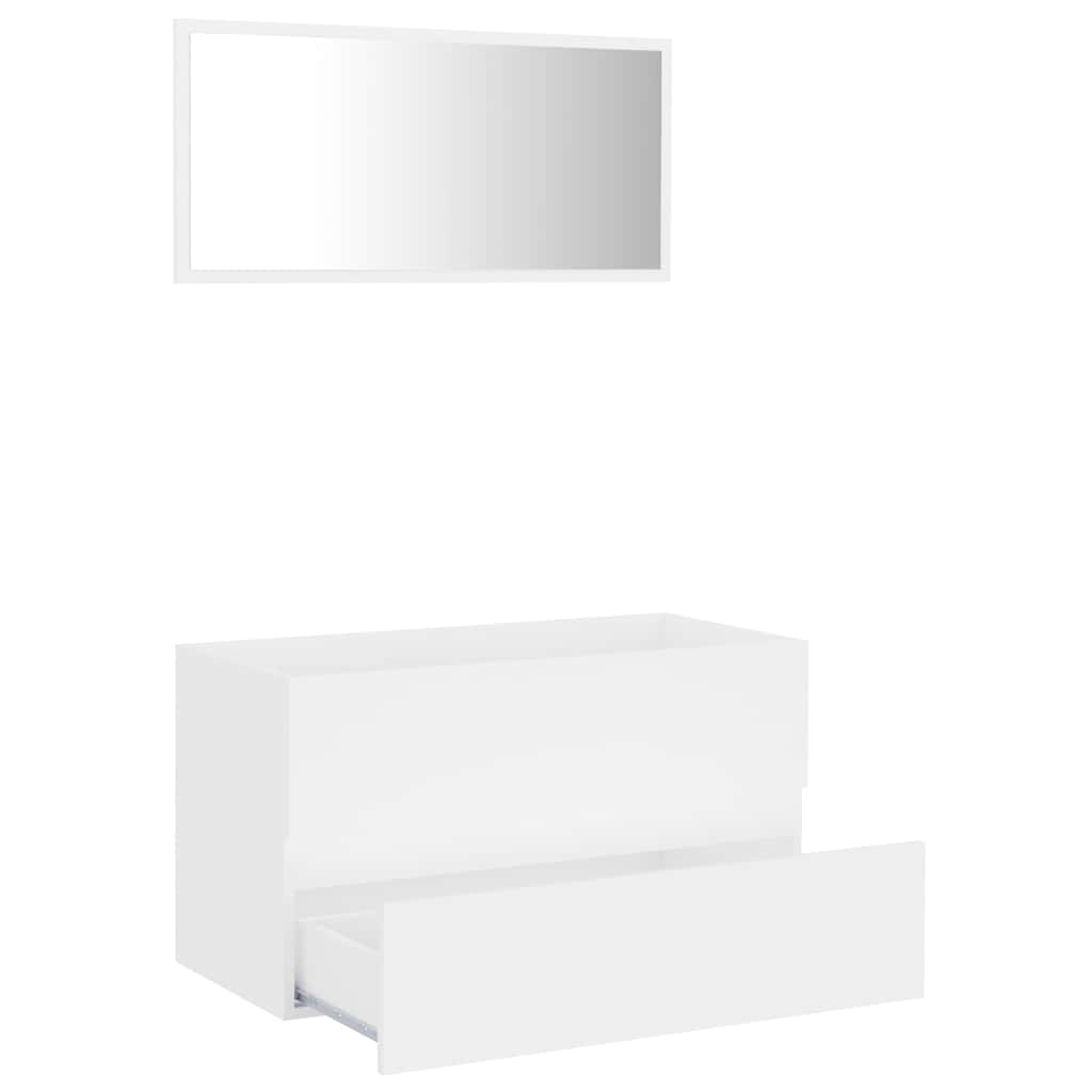 vidaXL Set mobilier de baie, 2 piese, alb, PAL vidaXL Set mobilier de baie, 2 piese, alb, PAL