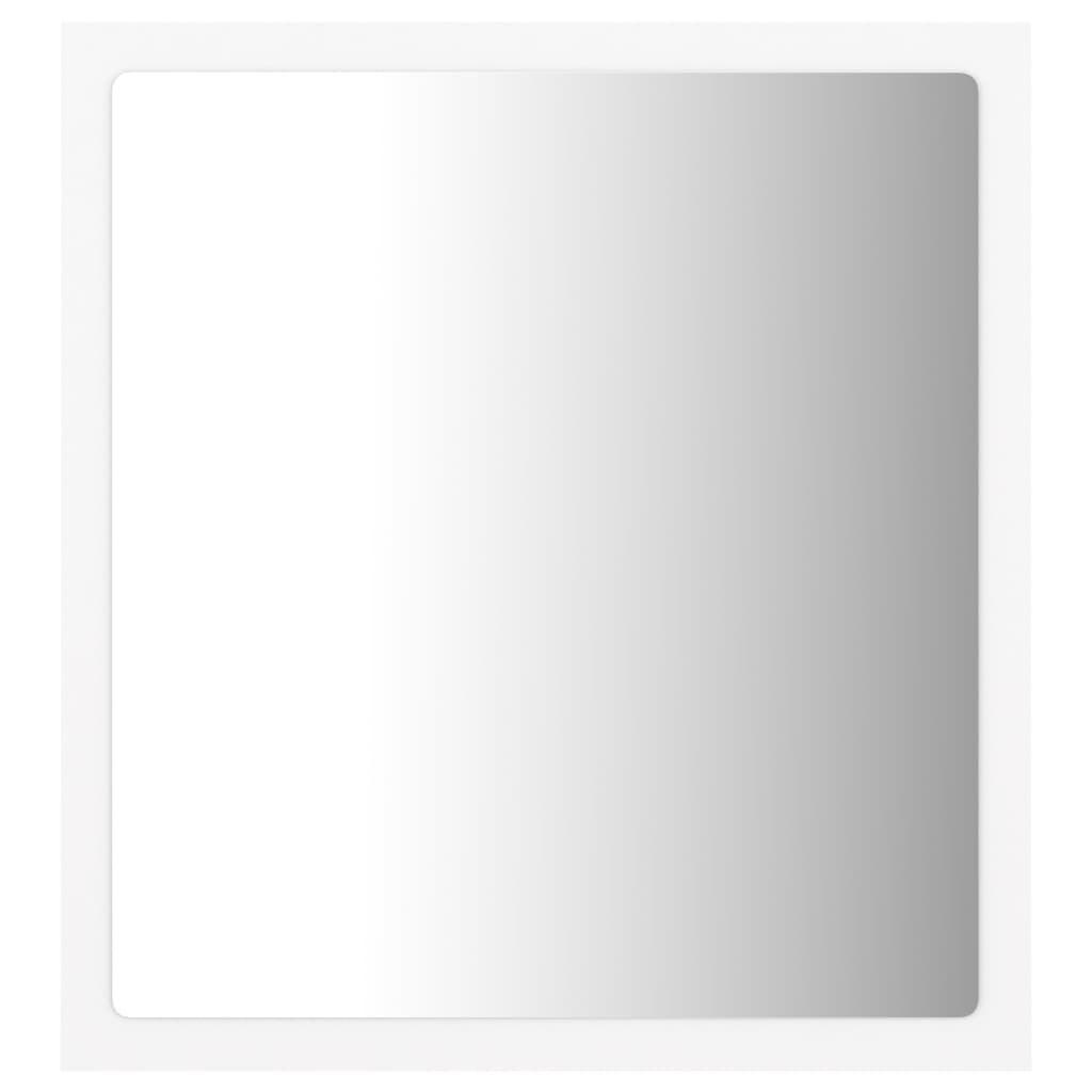 vidaXL Oglindă de baie cu LED, alb, 40x8,5x37 cm, acril