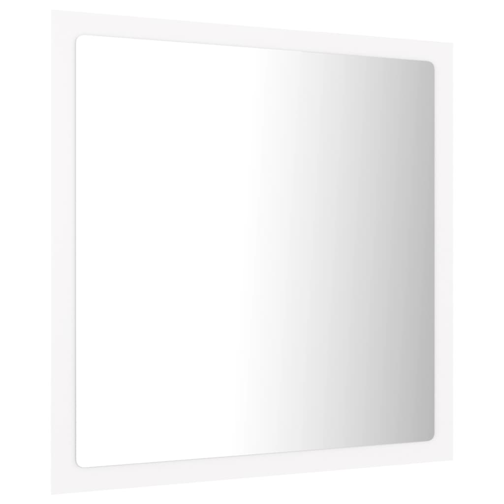 vidaXL Oglindă de baie cu LED, alb, 40x8,5x37 cm, acril