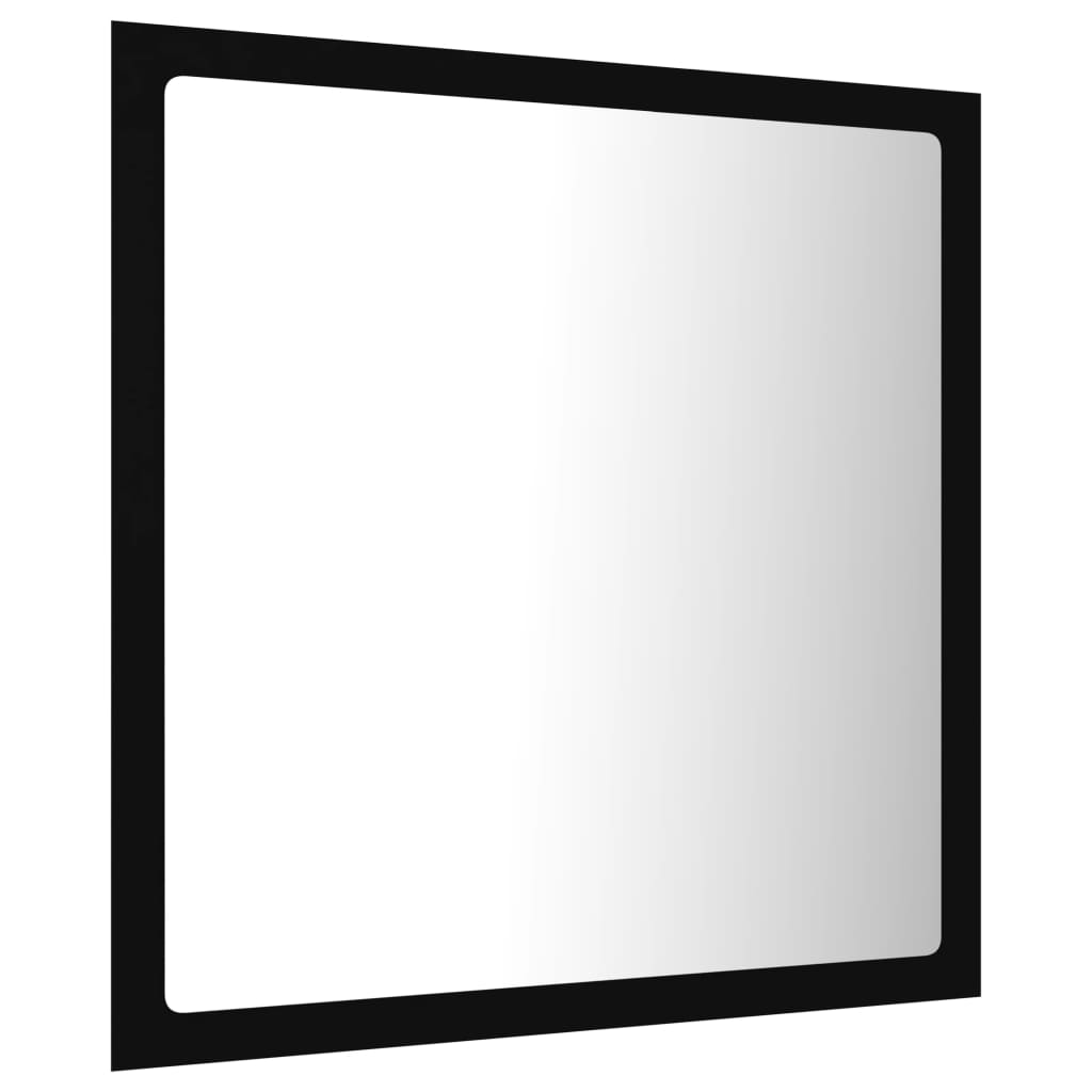 vidaXL Oglindă de baie cu LED, negru, 40x8,5x37 cm, acril