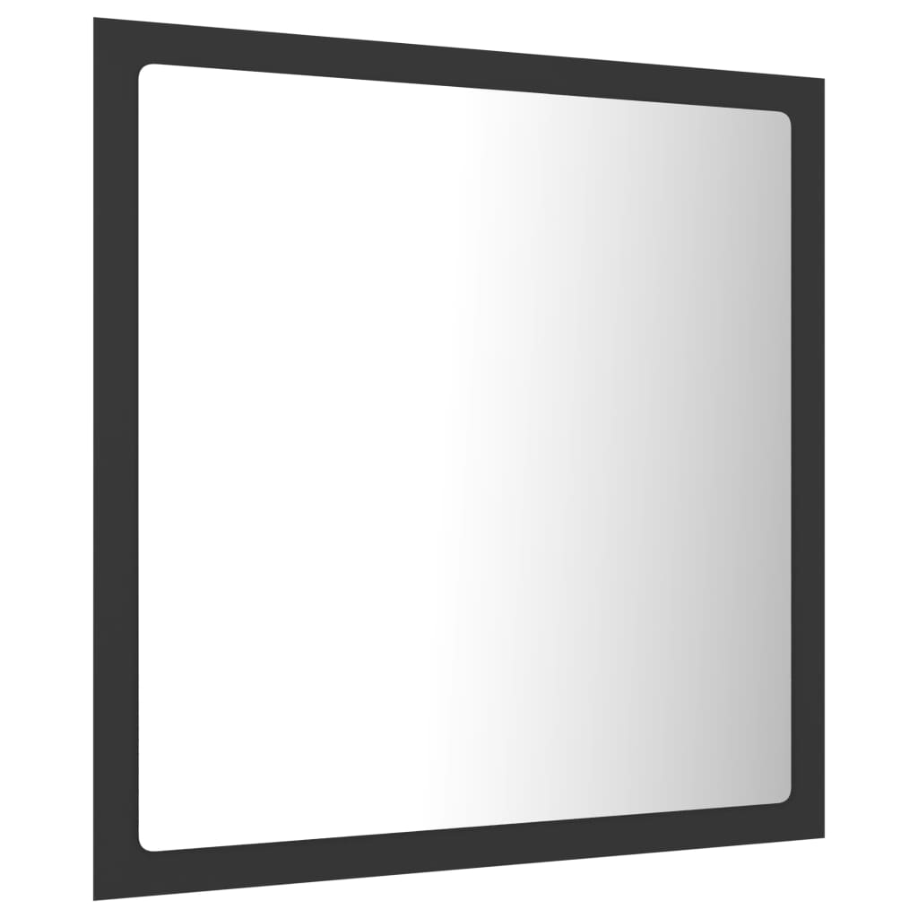 vidaXL Oglindă de baie cu LED, gri, 40x8,5x37 cm, acril
