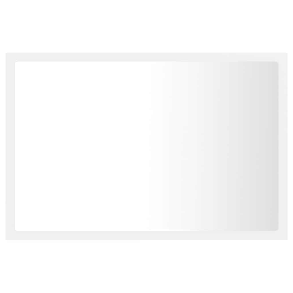 vidaXL Oglindă de baie cu LED, alb, 60x8,5x37 cm, acril