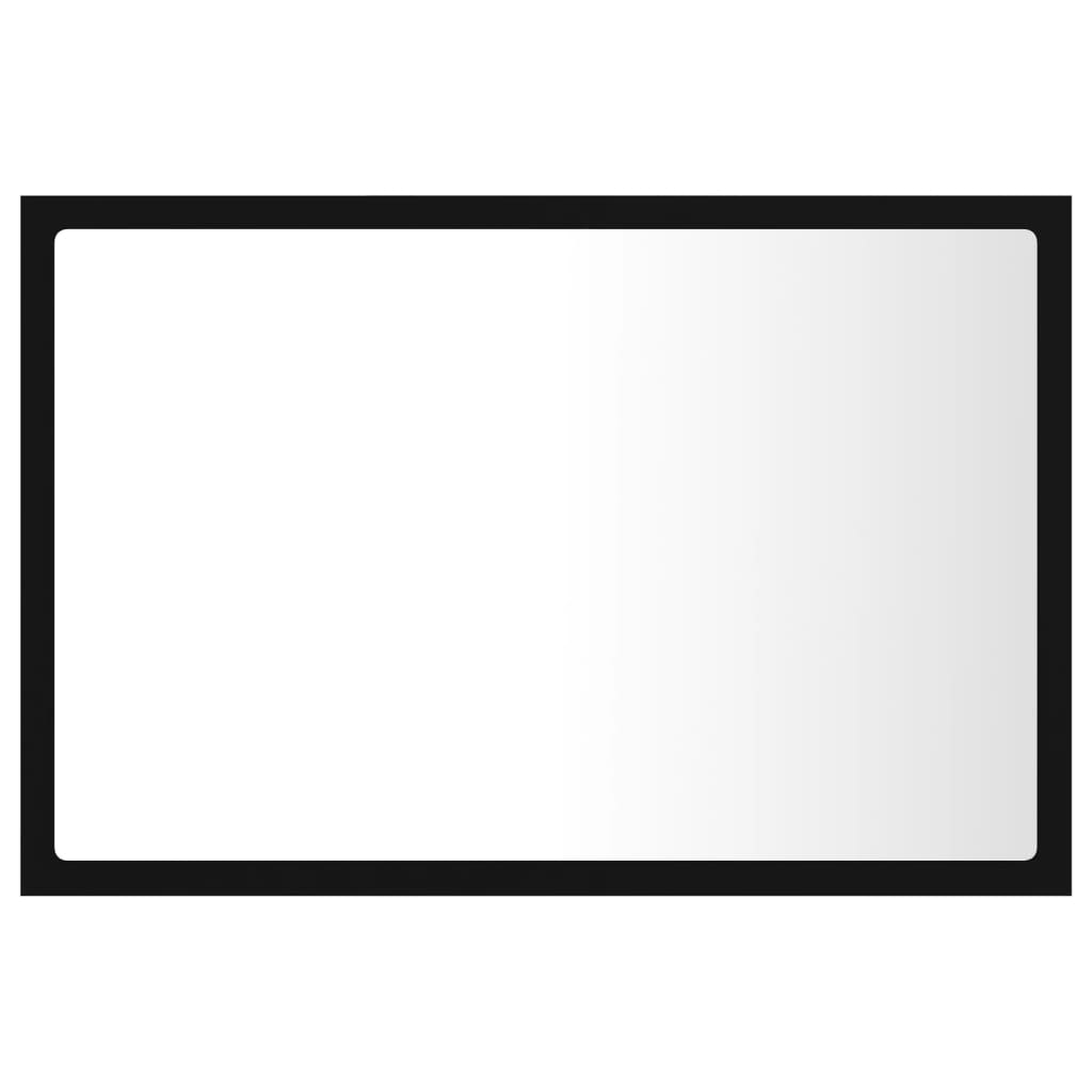 vidaXL Oglindă de baie cu LED, negru, 60x8,5x37 cm, acril