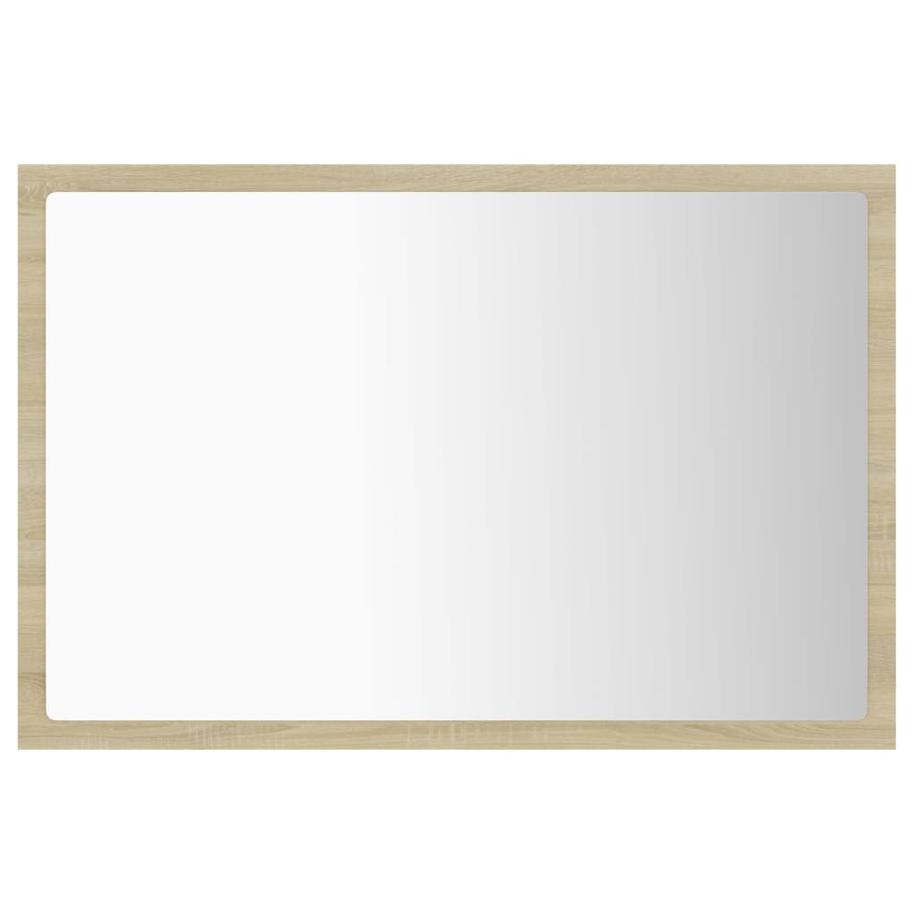 vidaXL Oglindă de baie cu LED, stejar sonoma, 60x8,5x37 cm, acril