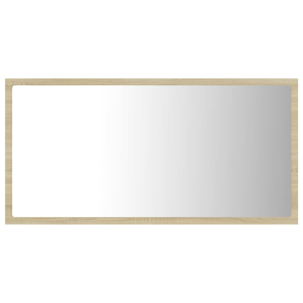 vidaXL Oglindă de baie cu LED, stejar sonoma, 80x8,5x37 cm, acril