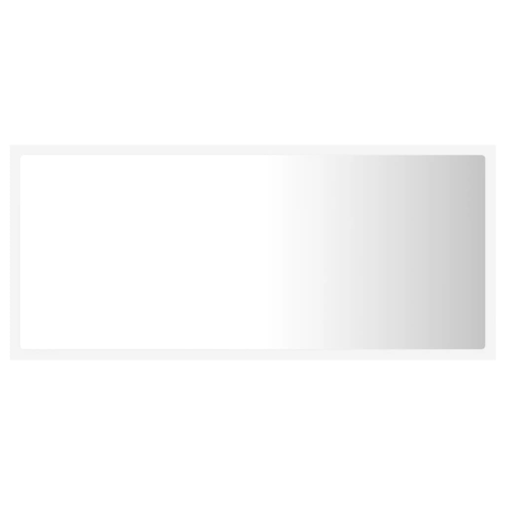 vidaXL Oglindă de baie cu LED, alb, 90x8,5x37 cm, acril