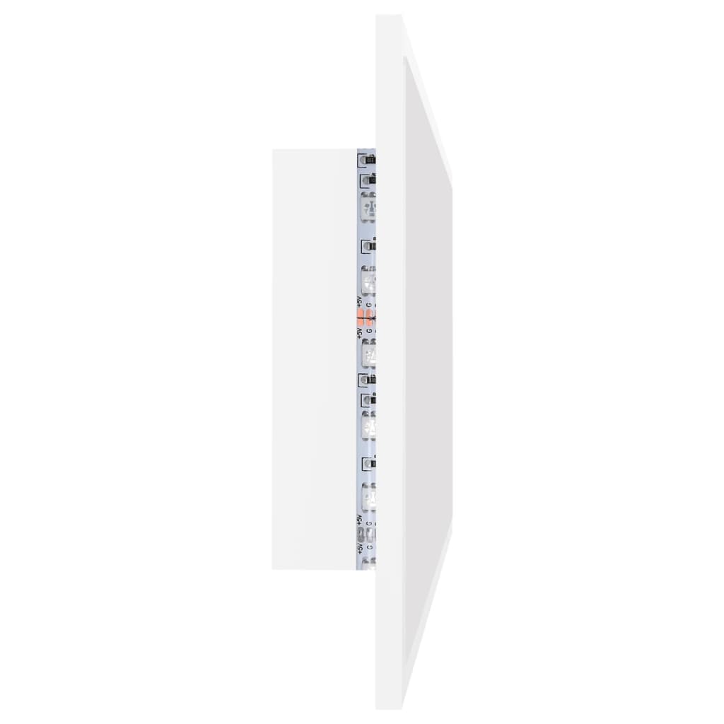 vidaXL Oglindă de baie cu LED, alb, 90x8,5x37 cm, acril
