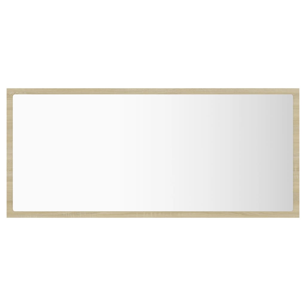vidaXL Oglindă de baie cu LED, stejar sonoma, 90x8,5x37 cm, acril