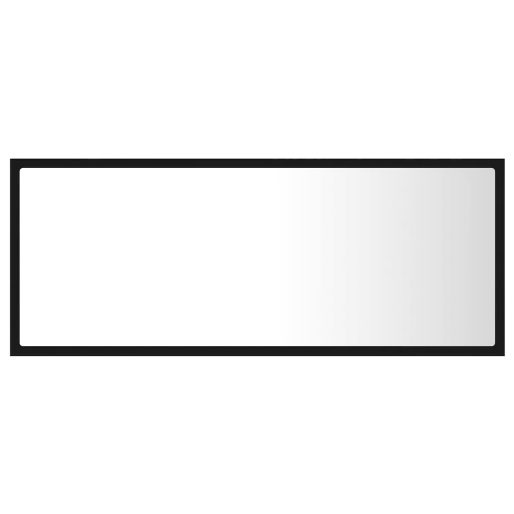 vidaXL Oglindă de baie cu LED, negru, 100x8,5x37 cm, acril