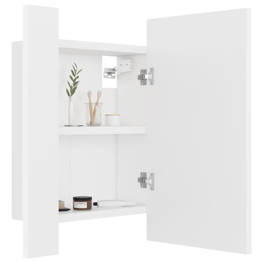 vidaXL Dulap de baie cu oglindă & LED, alb, 40x12x45 cm, acril vidaXL Dulap de baie cu oglindă & LED, alb, 40x12x45 cm, acril