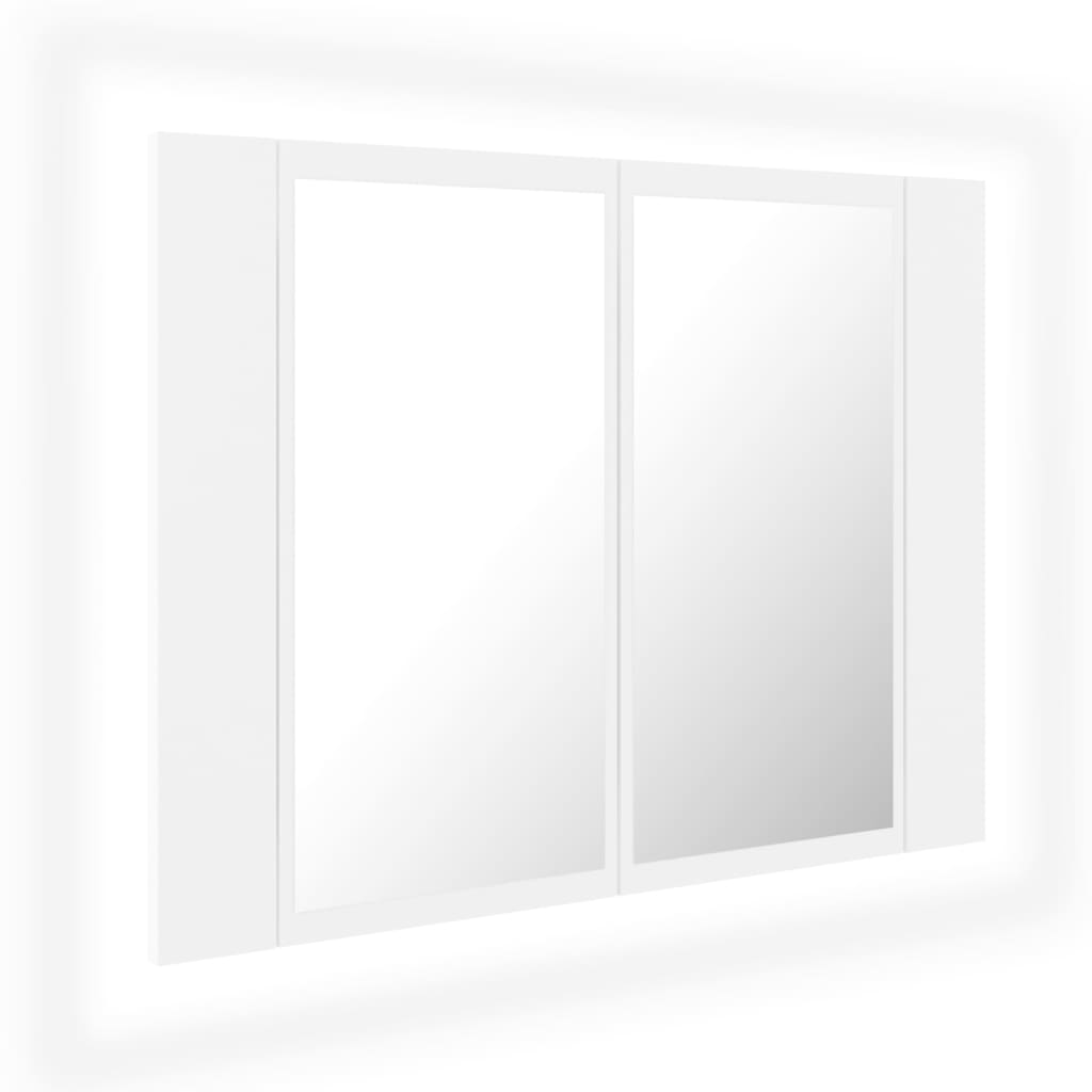 vidaXL Dulap de baie cu oglindă și LED, alb, 60x12x45 cm acril vidaXL Dulap de baie cu oglindă și LED, alb, 60x12x45 cm acril