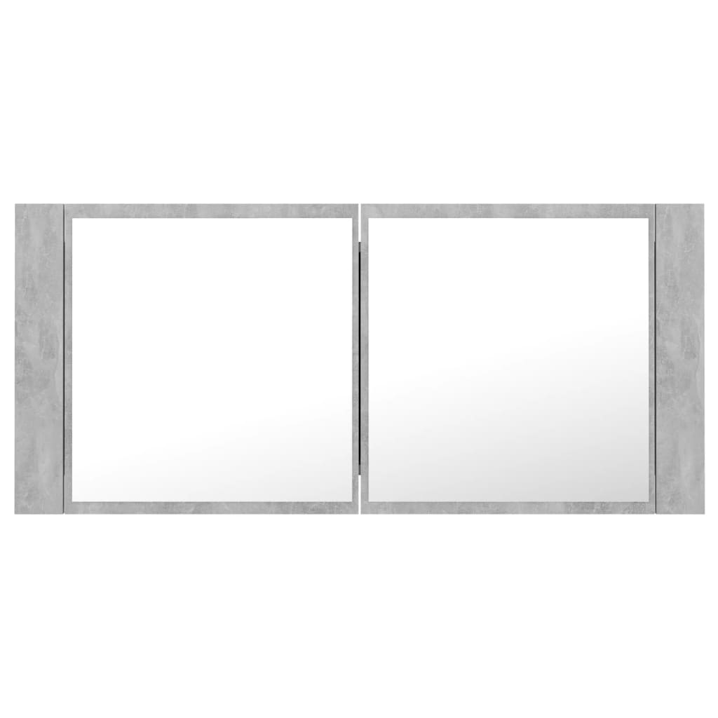 vidaXL Dulap de baie cu oglindă & LED, gri beton, 100x12x45 cm acril vidaXL Dulap de baie cu oglindă & LED, gri beton, 100x12x45 cm acril