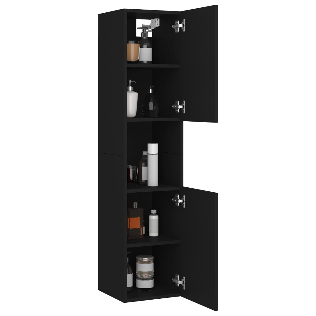 vidaXL Dulap de baie, negru, 30x30x130 cm, lemn prelucrat vidaXL Dulap de baie, negru, 30x30x130 cm, lemn prelucrat