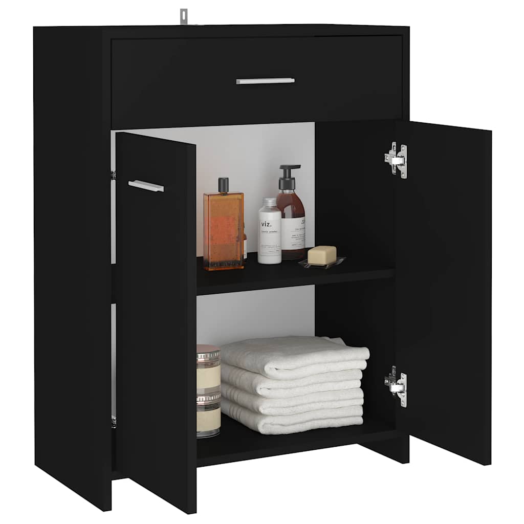 vidaXL Dulap de baie, negru, 60 x 33 x 80 cm, PAL