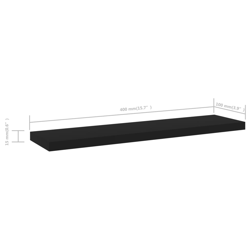 vidaXL Plăci bibliotecă, 4 buc., negru, 40 x 10 x 1,5 cm, PAL vidaXL Plăci bibliotecă, 4 buc., negru, 40 x 10 x 1,5 cm, PAL