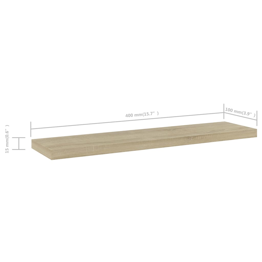 vidaXL Plăci bibliotecă, 4 buc, stejar sonoma, 40 x 10 x 1,5 cm, PAL