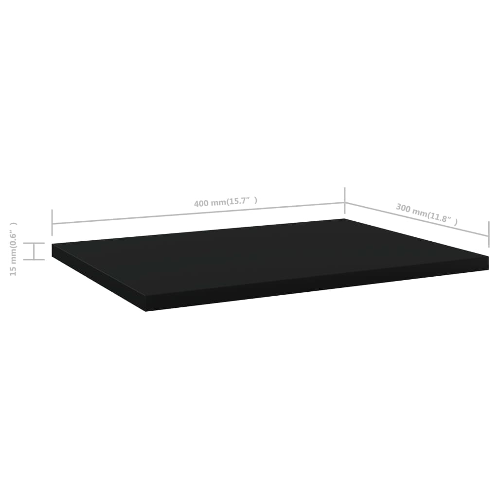 vidaXL Plăci bibliotecă, 4 buc., negru, 40 x 30 x 1,5 cm, PAL vidaXL Plăci bibliotecă, 4 buc., negru, 40 x 30 x 1,5 cm, PAL