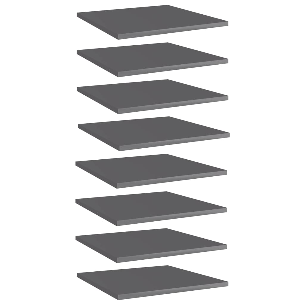 vidaXL Plăci bibliotecă, 8 buc., gri extralucios, 40 x 40 x 1,5 cm PAL vidaXL Plăci bibliotecă, 8 buc., gri extralucios, 40 x 40 x 1,5 cm PAL