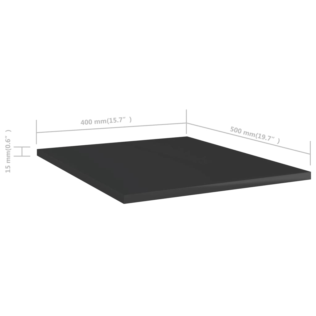 vidaXL Plăci bibliotecă, 8 buc. negru extralucios 40 x 50 x 1,5 cm PAL vidaXL Plăci bibliotecă, 8 buc. negru extralucios 40 x 50 x 1,5 cm PAL