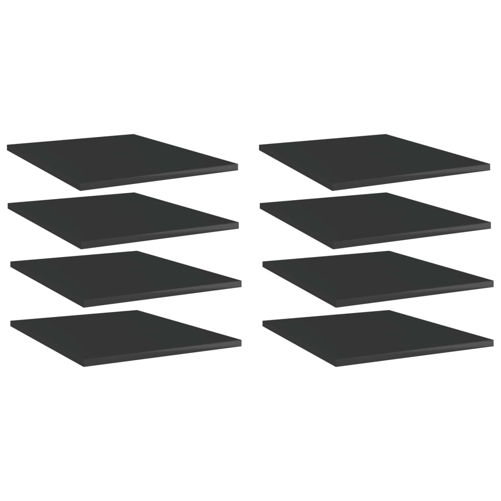 vidaXL Plăci bibliotecă, 8 buc. negru extralucios 40 x 50 x 1,5 cm PAL vidaXL Plăci bibliotecă, 8 buc. negru extralucios 40 x 50 x 1,5 cm PAL