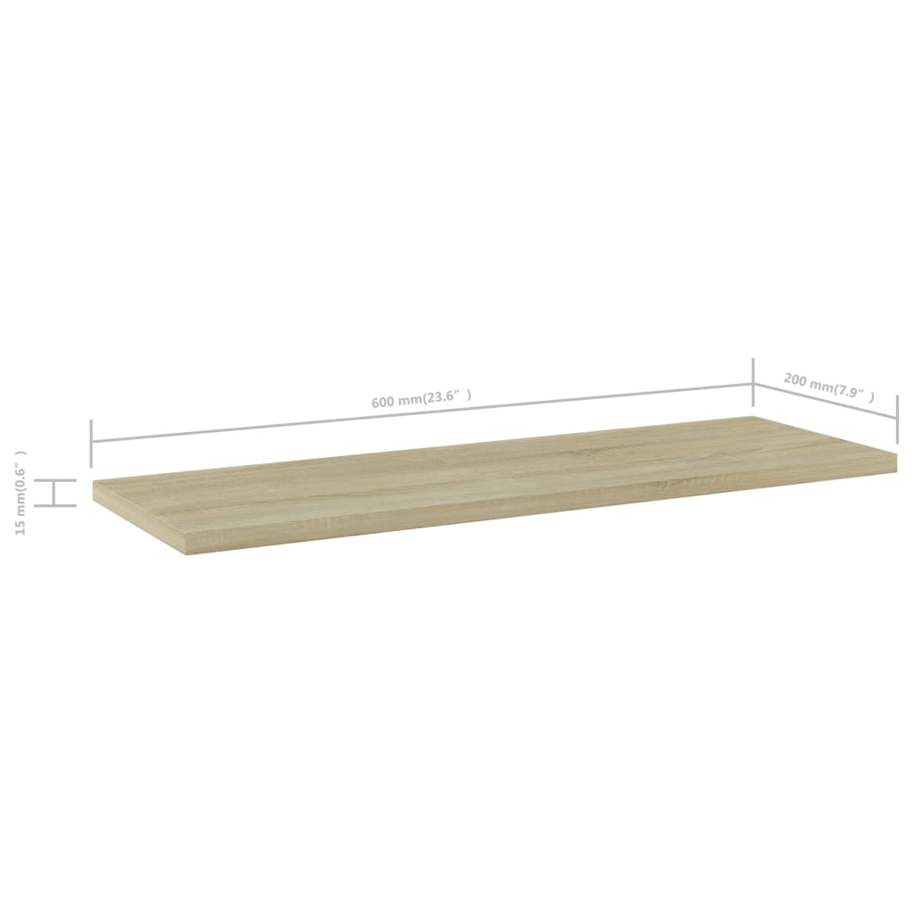 vidaXL Plăci bibliotecă, stejar sonoma, 4 buc, 60 x 20 x 1,5 cm, PAL vidaXL Plăci bibliotecă, stejar sonoma, 4 buc, 60 x 20 x 1,5 cm, PAL