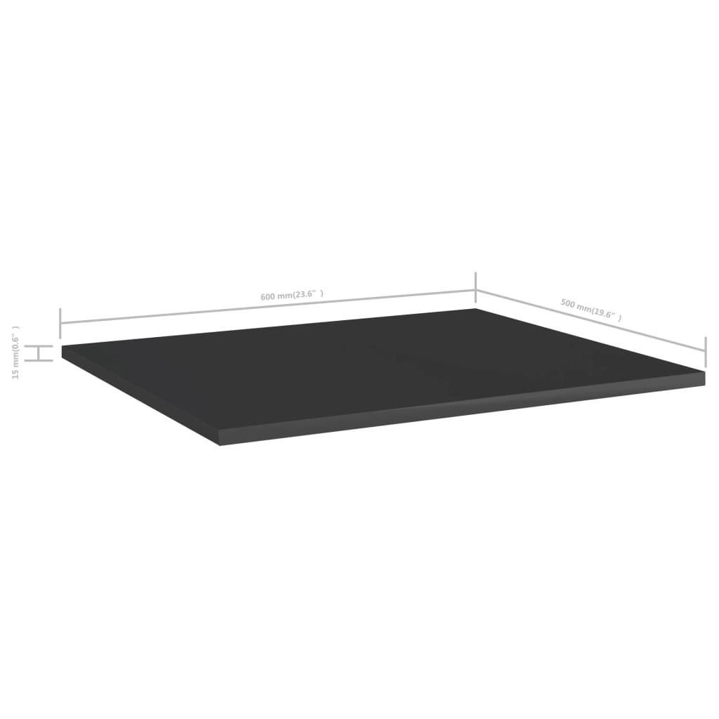 vidaXL Plăci bibliotecă, 8 buc. negru extralucios 60 x 50 x 1,5 cm PAL vidaXL Plăci bibliotecă, 8 buc. negru extralucios 60 x 50 x 1,5 cm PAL