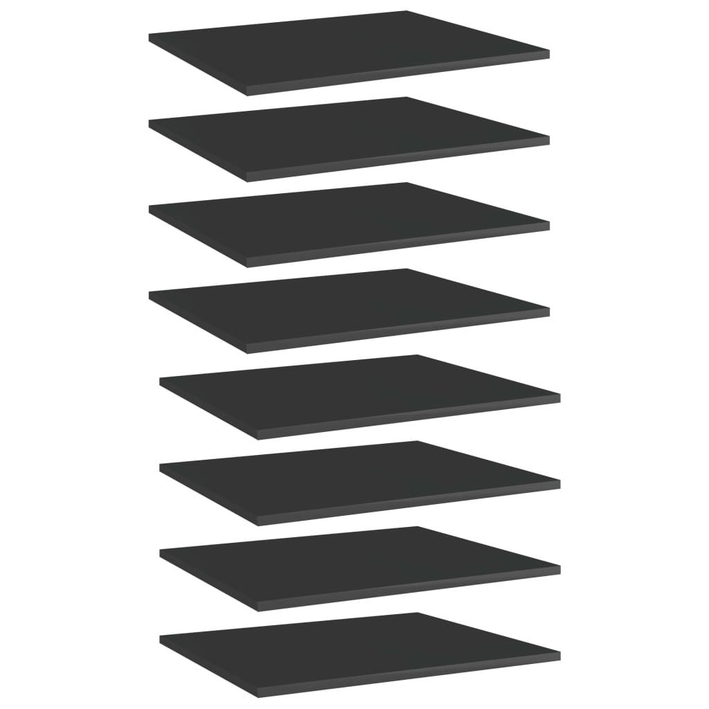 vidaXL Plăci bibliotecă, 8 buc. negru extralucios 60 x 50 x 1,5 cm PAL vidaXL Plăci bibliotecă, 8 buc. negru extralucios 60 x 50 x 1,5 cm PAL