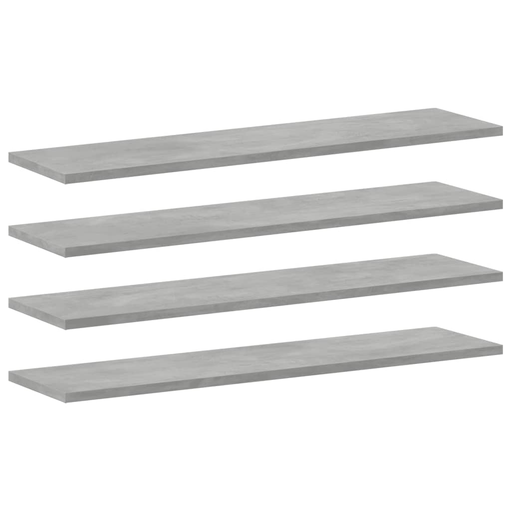 vidaXL Plăci bibliotecă, gri beton, 4 buc, 80 x 20 x 1,5 cm, lemn vidaXL Plăci bibliotecă, gri beton, 4 buc, 80 x 20 x 1,5 cm, lemn