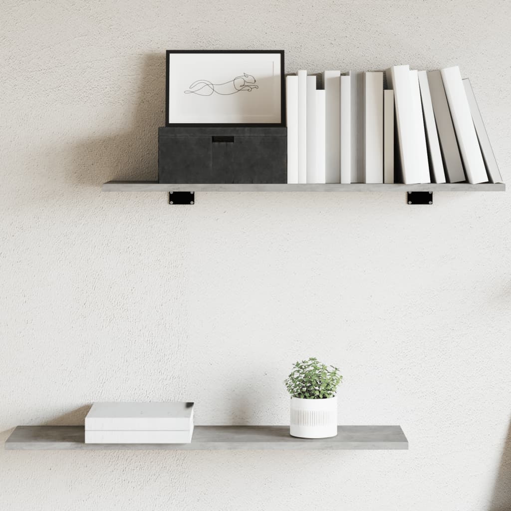 vidaXL Plăci bibliotecă, gri beton, 4 buc, 80 x 20 x 1,5 cm, lemn vidaXL Plăci bibliotecă, gri beton, 4 buc, 80 x 20 x 1,5 cm, lemn
