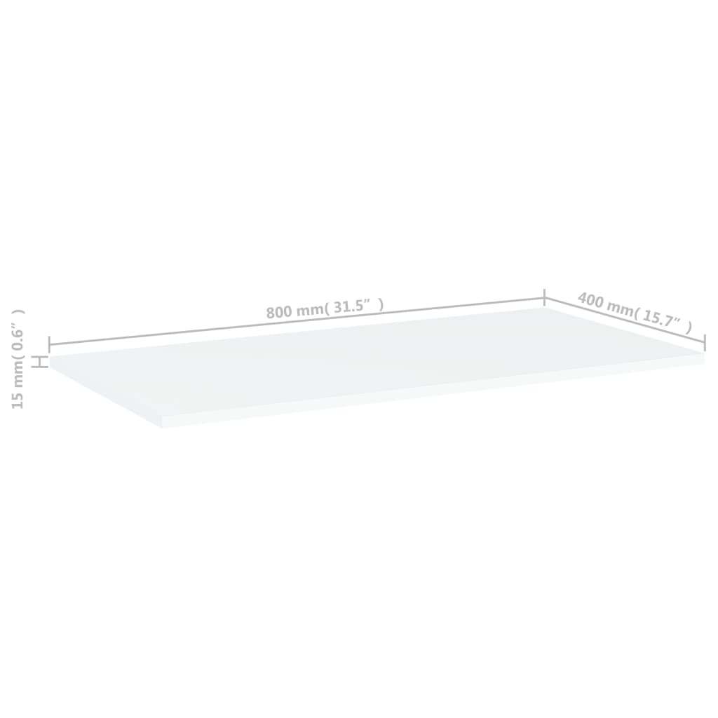 vidaXL Plăci bibliotecă, 4 buc., alb, 80 x 40 x 1,5 cm, PAL vidaXL Plăci bibliotecă, 4 buc., alb, 80 x 40 x 1,5 cm, PAL
