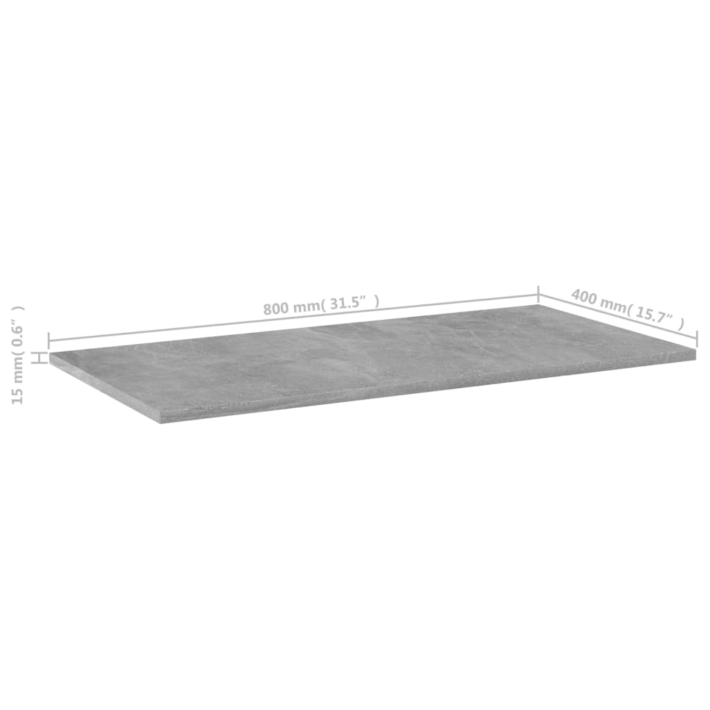 vidaXL Plăci bibliotecă, gri beton, 4 buc, 80 x 40 x 1,5 cm, PAL vidaXL Plăci bibliotecă, gri beton, 4 buc, 80 x 40 x 1,5 cm, PAL
