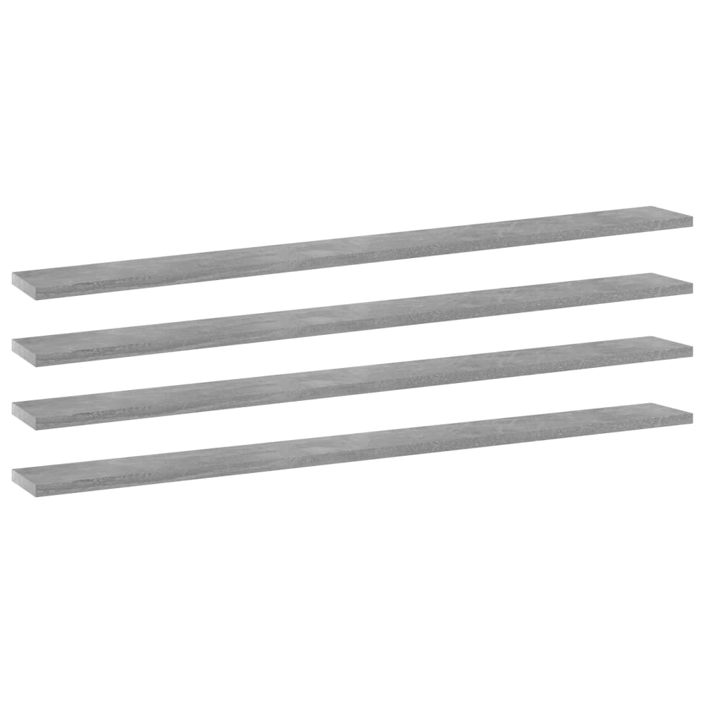 vidaXL Plăci bibliotecă, 4 buc., gri beton, 100 x 10 x 1,5 cm, PAL vidaXL Plăci bibliotecă, 4 buc., gri beton, 100 x 10 x 1,5 cm, PAL