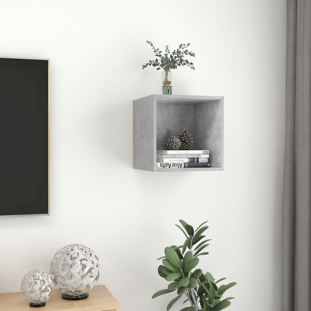 vidaXL Dulap de perete, gri beton, 37x37x37 cm, PAL vidaXL Dulap de perete, gri beton, 37x37x37 cm, PAL