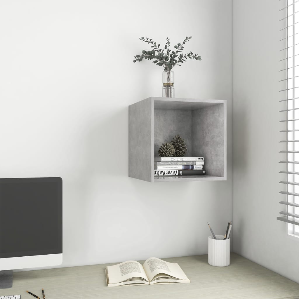 vidaXL Dulap de perete, gri beton, 37x37x37 cm, PAL vidaXL Dulap de perete, gri beton, 37x37x37 cm, PAL