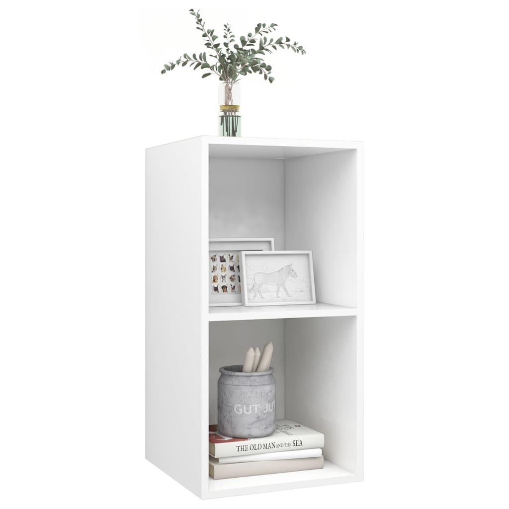 vidaXL Dulap TV montat pe perete, alb, 37x37x72 cm, lemn prelucrat